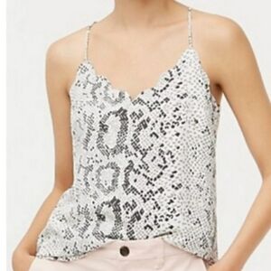 J Crew Snakeskin Scallop Racerback Tank Size 6 Small/Medium Reptile Anim…